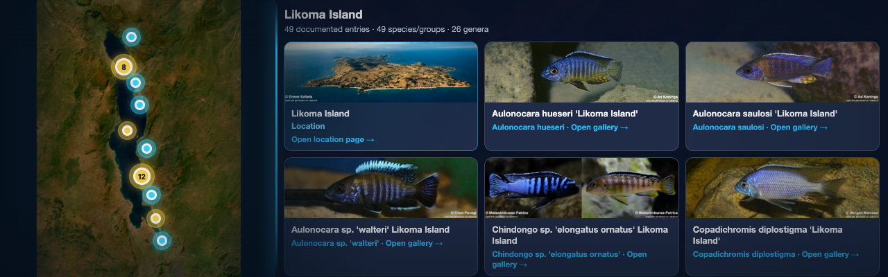 Lake Malawi Species Interactive Map